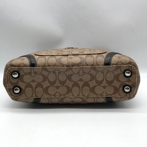 Coach Brown Coated Canvas Heritage Shopper Tote Bag F18923 - Picture 5 of 11